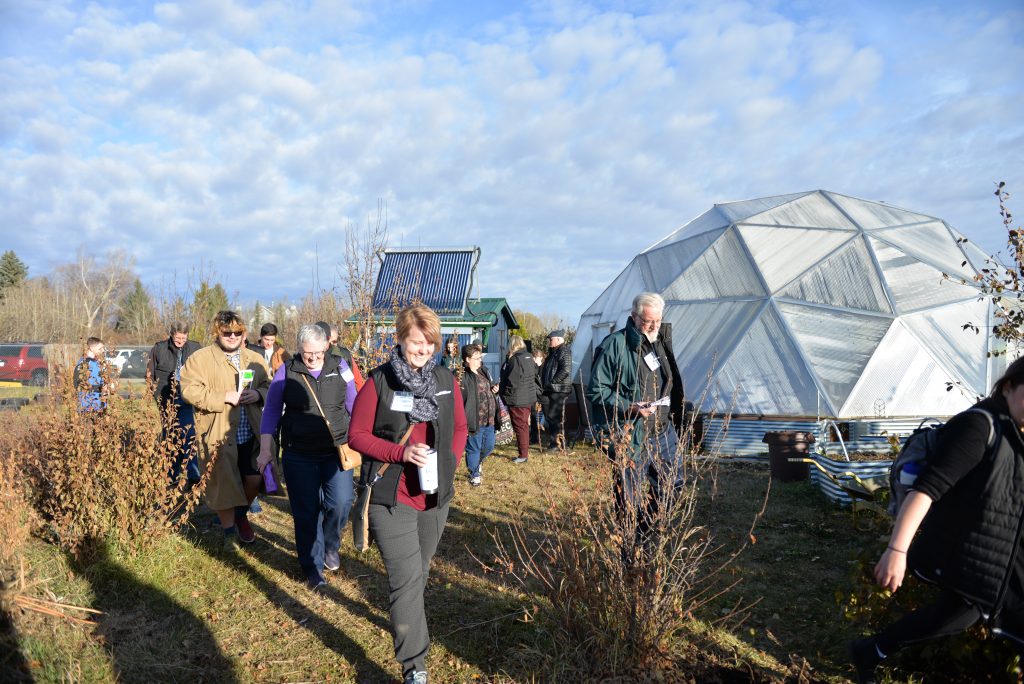 Energy Ambassadors walk through energy and agricultural projects at Lacombe Composite High School