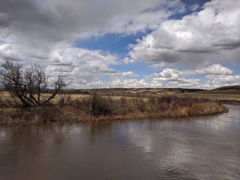 Battle River with big open skies above