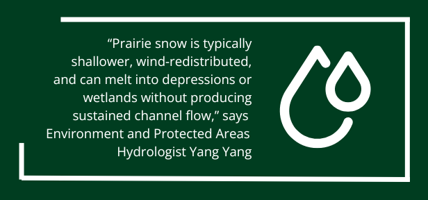 message from Government of Alberta Hydrologist on prairie snow